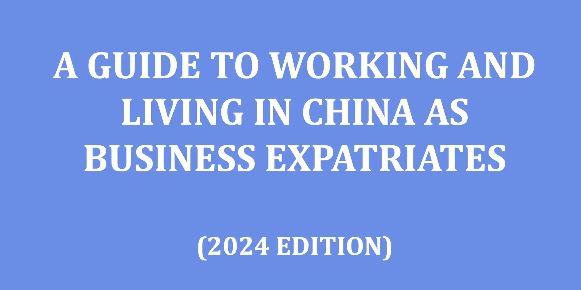 Guide for Foreign Business Professionals Living and Working in China: 2024 Edition