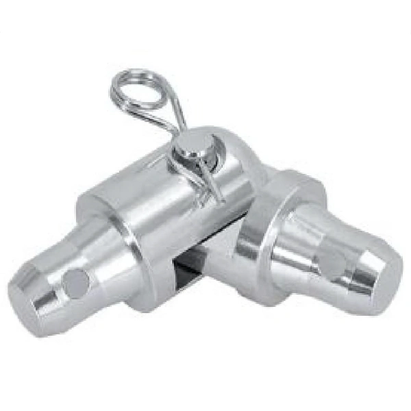 A polished stainless steel aluminum alloy truss connector with a ring - shaped latch, showcasing its industrial design against a plain white background.